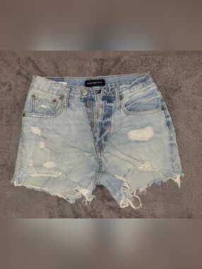 Aeropostale Light Blue Distressed Denim Cutoff Shorts